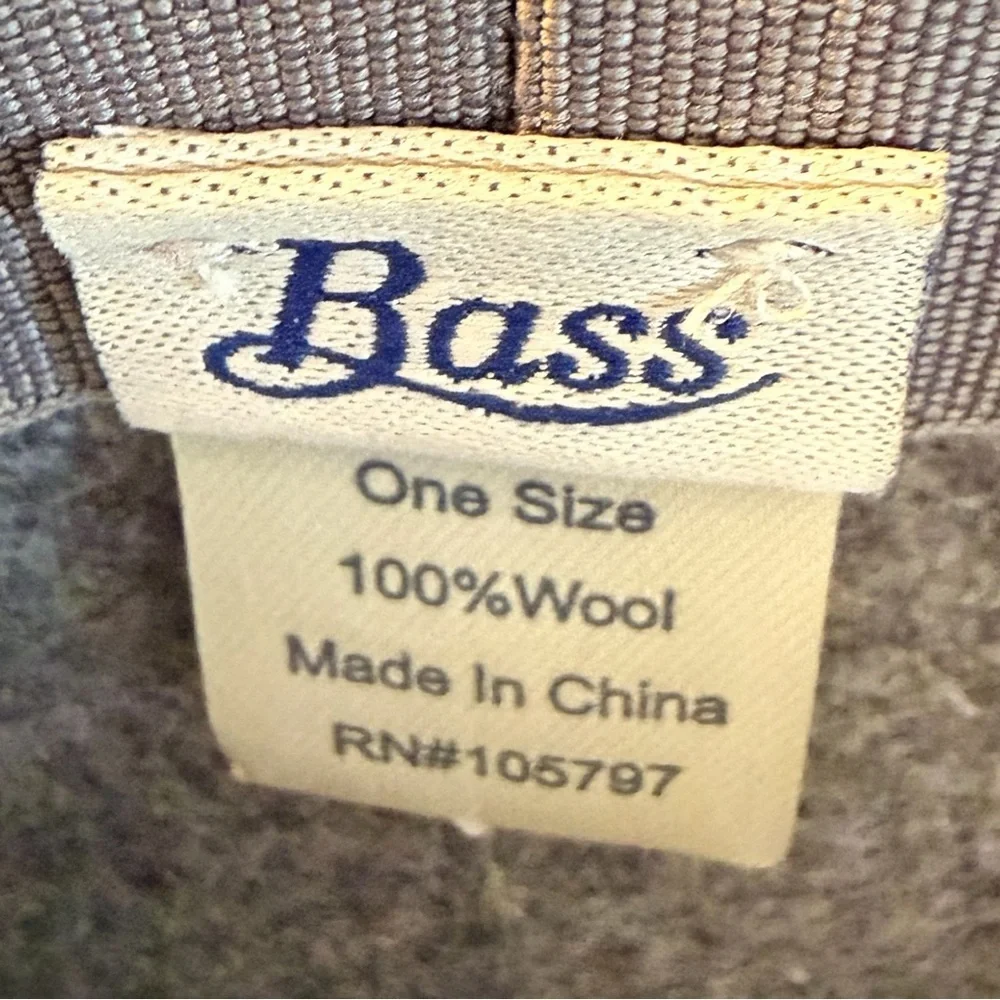 Bass 100% Wool Medium Gray Fedora Hat Wide Brim One Size Classic Unisex